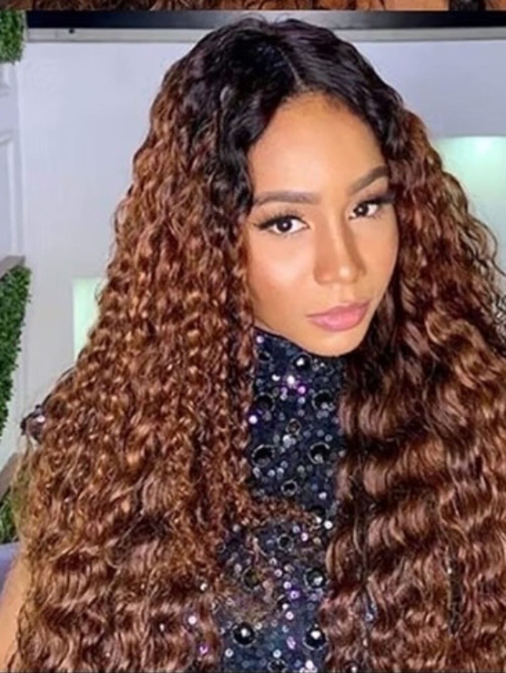 NEW Qdomeiai 16 inch Curly Wave 13*4 HD Lace Frontal Human Hair Wig.180%Density